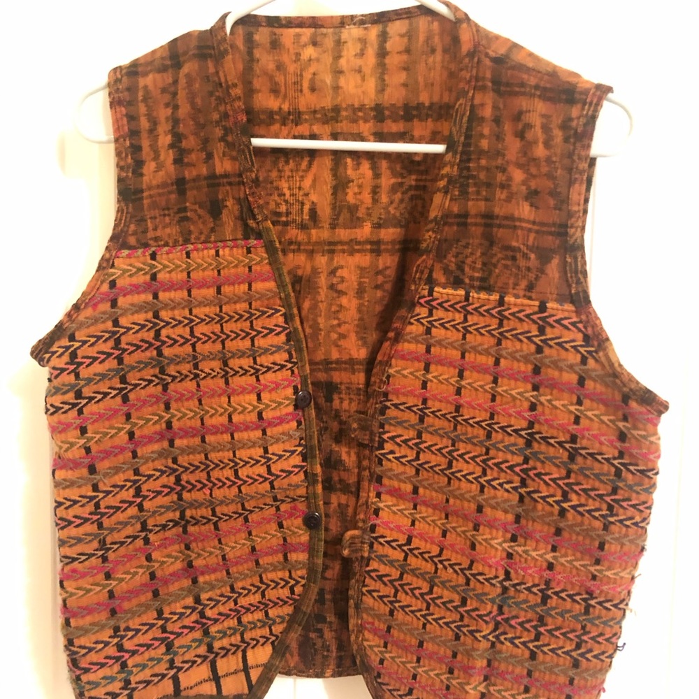 Orange woven Vest Size small